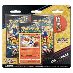 Crown Zenith: Cinderace Pin Collection 3-Pack Blister